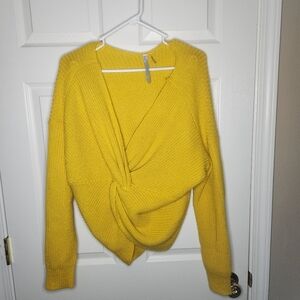 Sunny Yellow V-Neck Knit Sweater